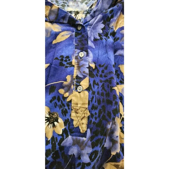 Roamans Vintage Women Plus 4X Floral Purple Gold 90s 3 Button Down Grandmacore - Picture 3 of 9